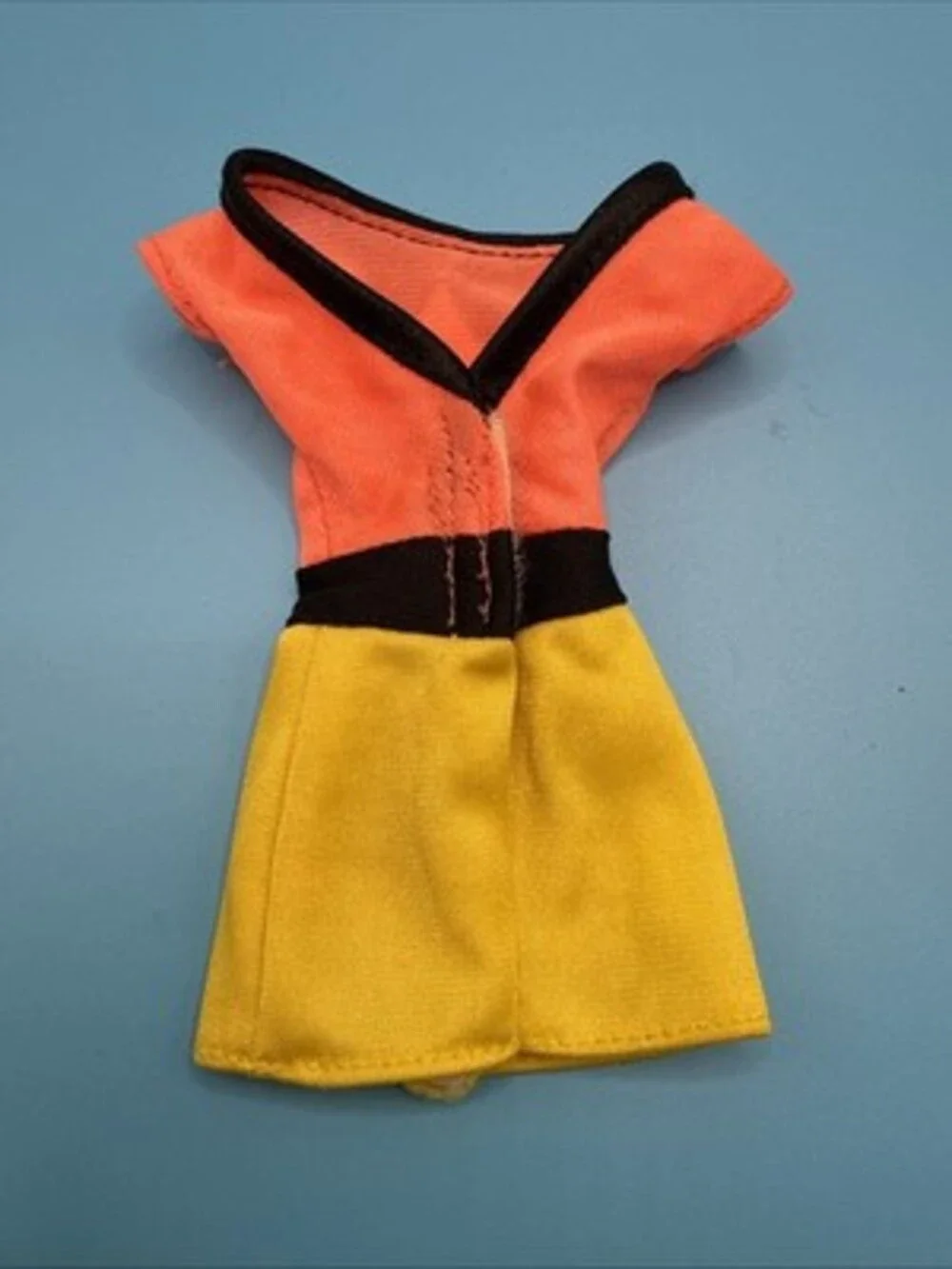 Vintage Barbie Doll Clothing From The 1990’s Neon Orange & Yellow Dress Outfit